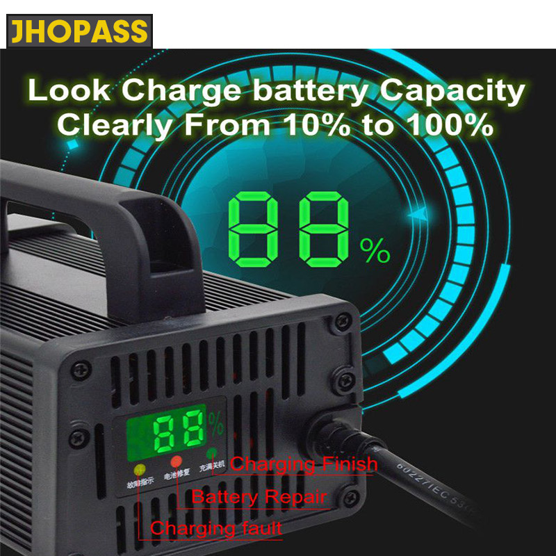 HD 13S 54.6V 20A 15A 12A 10A 8 - 84V 20A Smart Charger ulasan dan harga